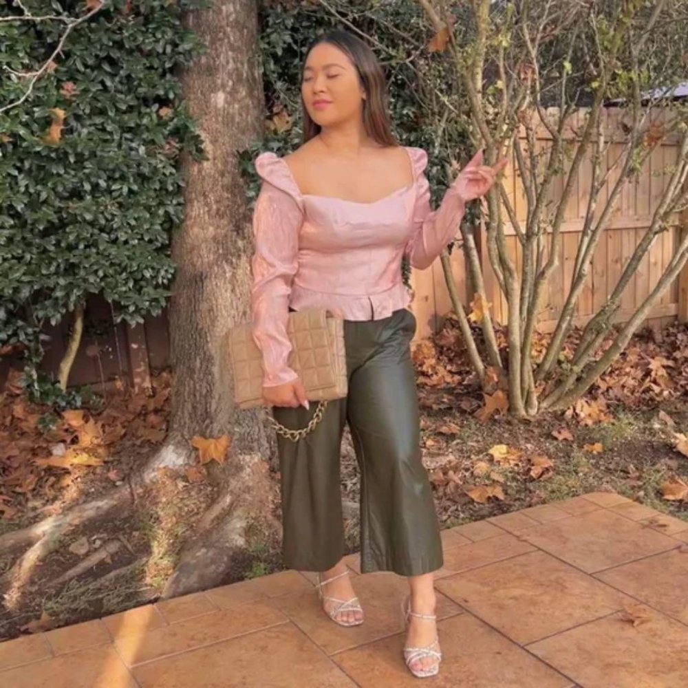 Prologue Olive green faux leather pants